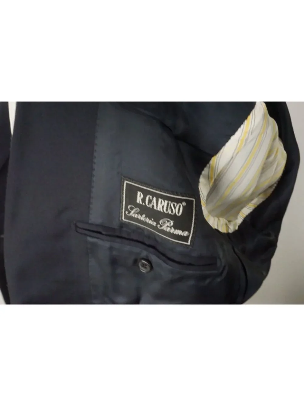 Raffaele Caruso S100s Wool Navy Blue 2Pc Suit Jacket Pant 44R BRAND NEW